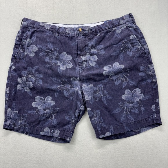 Polo Ralph Lauren Shorts Mens 42 Floral Classic Fit Chino Blue Beach Preppy Pony - Picture 1 of 13